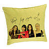 Perna Decorativa, Model Blackpink K-POP semnaturi, 40x40 cm, Verde, Husa Detasabila, Burduf 7 Perna Decorativa