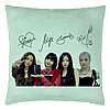 Perna Decorativa, Model Blackpink K-POP semnaturi, 40x40 cm, Verde Menta, Husa Detasabila, Burduf 22 Perna Decorativa