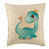 Perna Decorativa, Model Blue Baby Dinozaur, 40x40 cm, Bej, Husa Detasabila, Burduf 7 Perna Decorativa