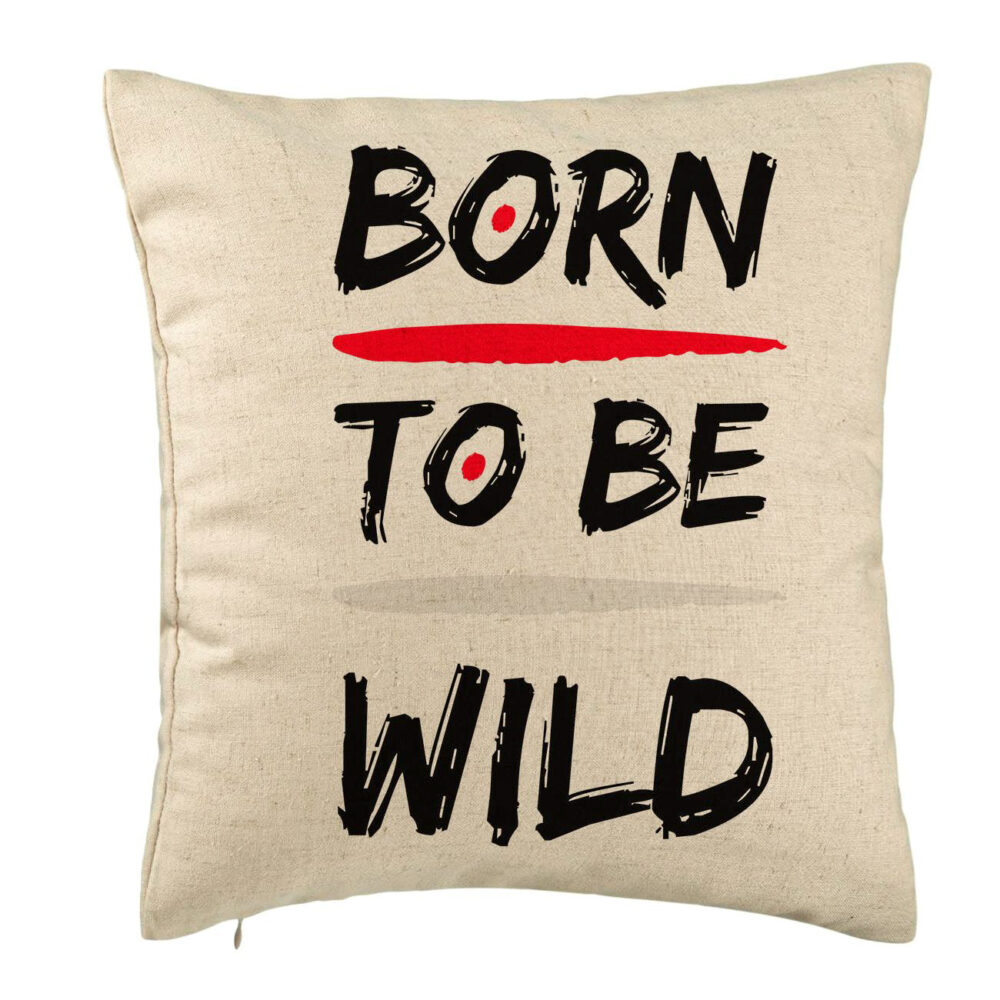 Perna Decorativa, Model Born to Be Wild, 40x40 cm, Bej, Husa Detasabila, Burduf 5 Perna Decorativa
