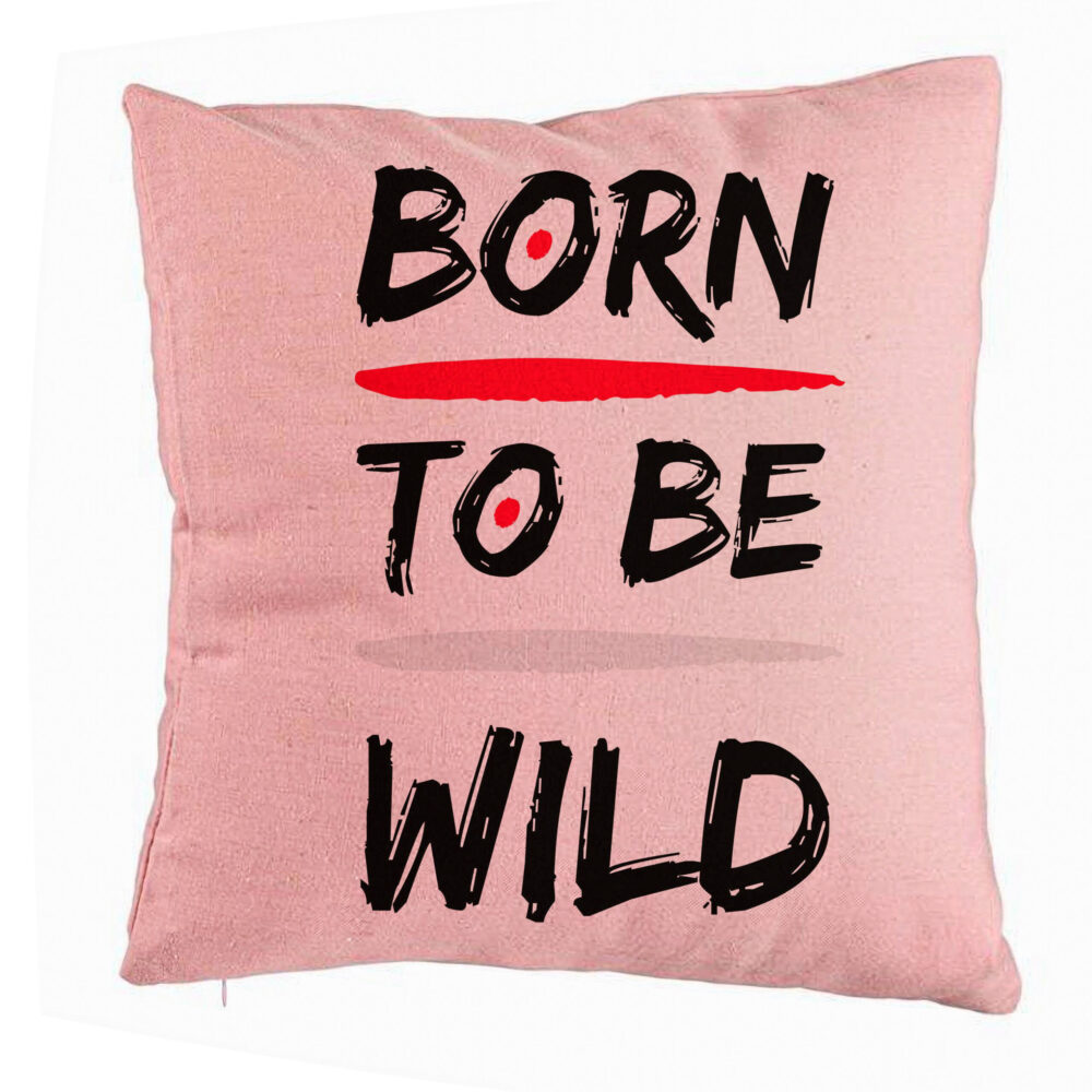 Perna Decorativa, Model Born to Be Wild, 40x40 cm, Roz, Husa Detasabila, Burduf 5 Perna Decorativa
