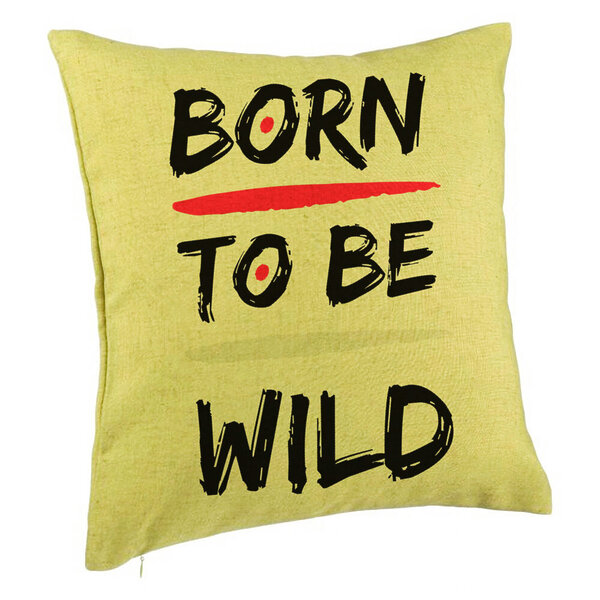 Perna Decorativa, Model Born to Be Wild, 40x40 cm, Verde, Husa Detasabila, Burduf 5 Perna Decorativa