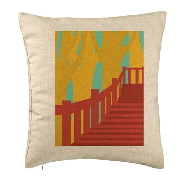 Perna Decorativa, Model Bridge Art, 40x40 cm, Bej, Husa Detasabila, Burduf 5 Perna Decorativa