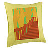 Perna Decorativa, Model Bridge Art, 40x40 cm, Verde, Husa Detasabila, Burduf 7 Perna Decorativa