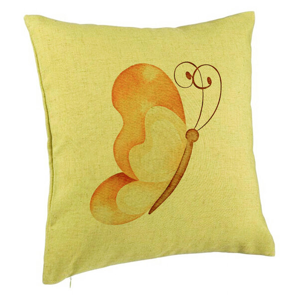 Perna Decorativa, Model Brown Butterfly, 40x40 cm, Verde, Husa Detasabila, Burduf 5 Perna Decorativa
