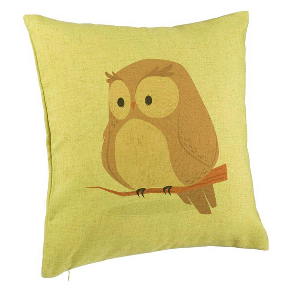 Perna Decorativa, Model Bufnita, 40x40 cm, Verde, Husa Detasabila, Burduf 5 Perna Decorativa
