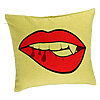 Perna Decorativa, Model Buze Femeie si Dinte de Vampir, 40x40 cm, Verde, Husa Detasabila, Burduf 7 Perna Decorativa