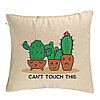 Perna Decorativa, Model Cactus Can't Touch This, 40x40 cm, Bej, Husa Detasabila, Burduf 7 Perna Decorativa
