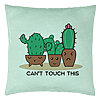 Perna Decorativa, Model Cactus Can't Touch This, 40x40 cm, Verde Menta, Husa Detasabila, Burduf 22 Perna Decorativa
