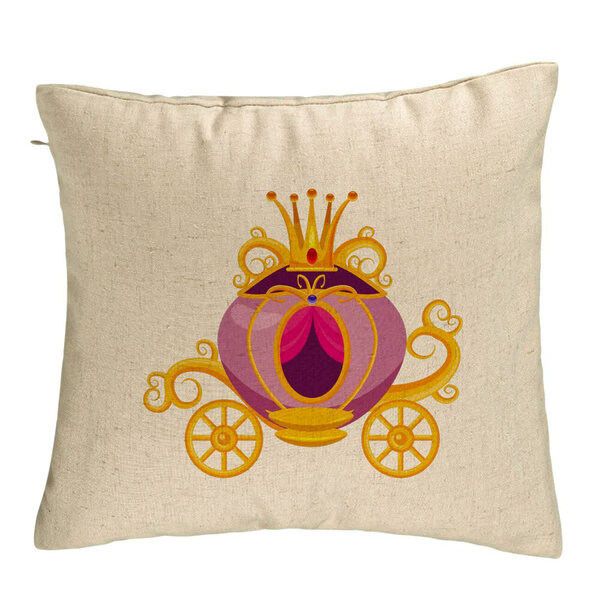 Perna Decorativa, Model Caleasca Regala, 40x40 cm, Bej, Husa Detasabila, Burduf 5 Perna Decorativa