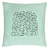 Perna Decorativa, Model Cat Life, 40x40 cm, Verde Menta, Husa Detasabila, Burduf 22 Perna Decorativa