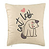 Perna Decorativa, Model Cat Lover, 40x40 cm, Bej, Husa Detasabila, Burduf 7 Perna Decorativa