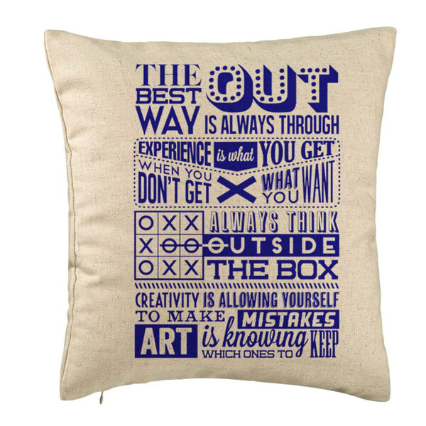 Perna Decorativa, Model Classic Quotes, 40x40 cm, Bej, Husa Detasabila, Burduf 5 Perna Decorativa