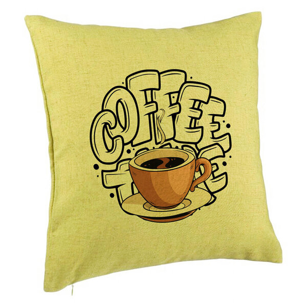 Perna Decorativa, Model Coffe Lover, 40x40 cm, Verde, Husa Detasabila, Burduf 5 Perna Decorativa
