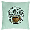 Perna Decorativa, Model Coffe Lover, 40x40 cm, Verde Menta, Husa Detasabila, Burduf 22 Perna Decorativa