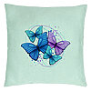 Perna Decorativa, Model Colorful Butterflies, 40x40 cm, Verde Menta, Husa Detasabila, Burduf 22 Perna Decorativa