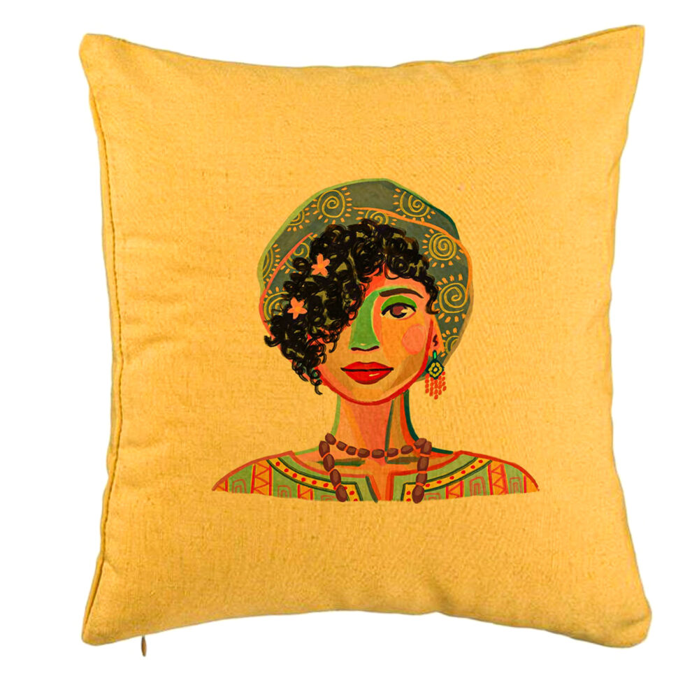 Perna Decorativa, Model Colorful Fashion, 40x40 cm, Galben, Husa Detasabila, Burduf 5 Perna Decorativa