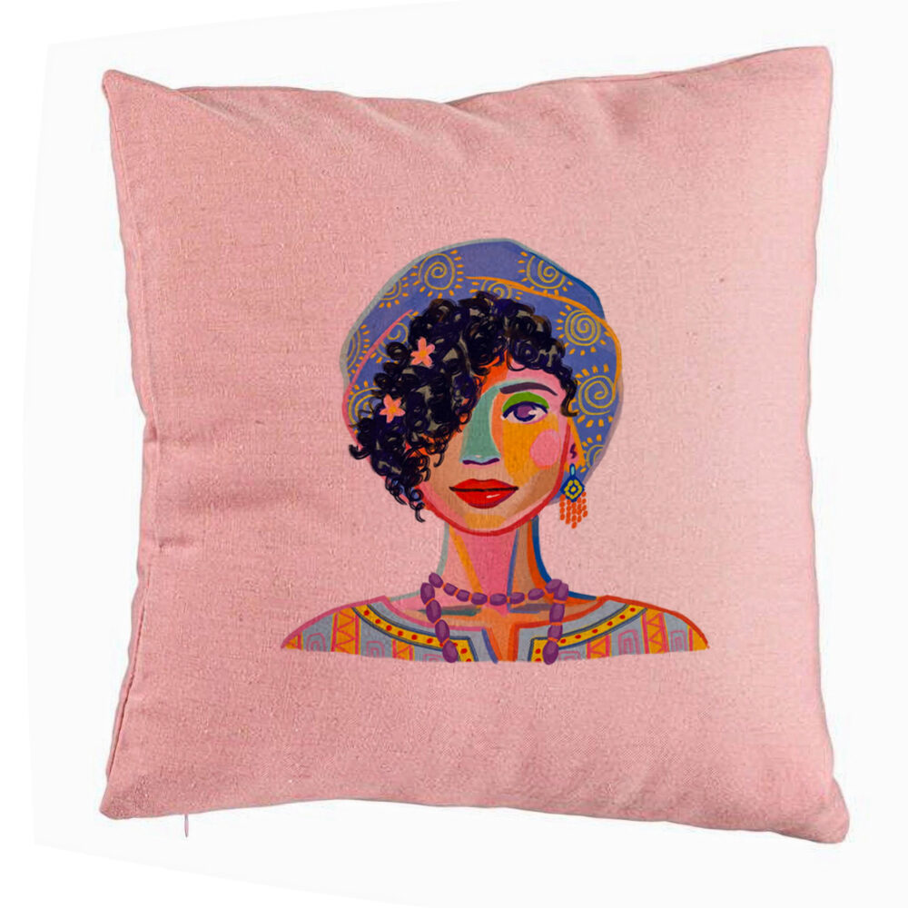 Perna Decorativa, Model Colorful Fashion, 40x40 cm, Roz, Husa Detasabila, Burduf 5 Perna Decorativa