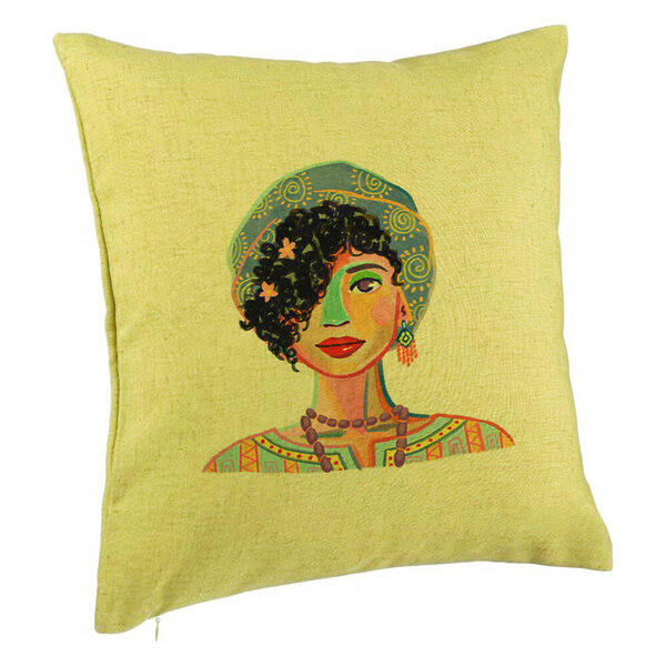 Perna Decorativa, Model Colorful Fashion, 40x40 cm, Verde, Husa Detasabila, Burduf 5 Perna Decorativa