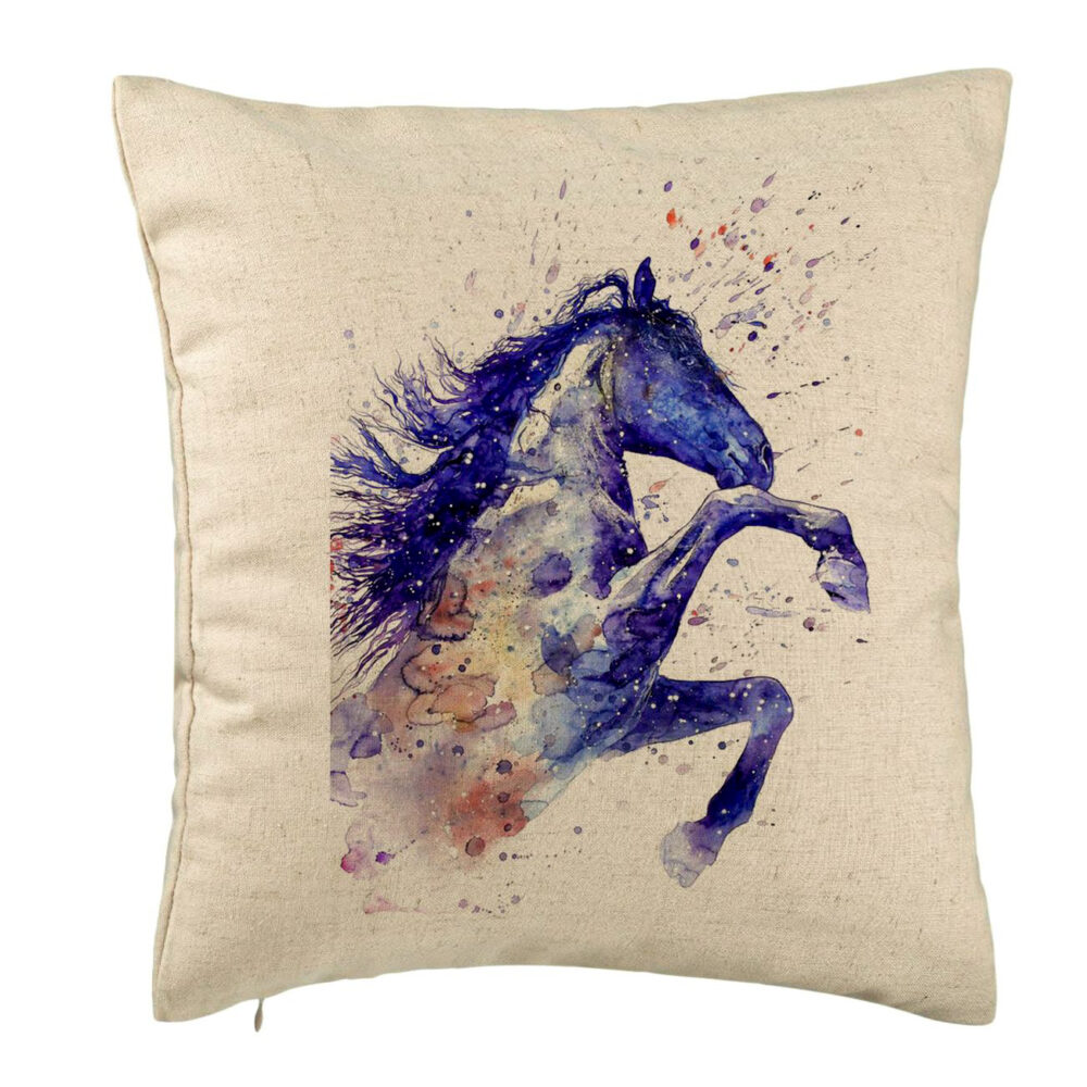 Perna Decorativa, Model Colorful Horse, 40x40 cm, Bej, Husa Detasabila, Burduf 5 Perna Decorativa