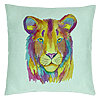 Perna Decorativa, Model Colorful Lion, 40x40 cm, Verde Menta, Husa Detasabila, Burduf 22 Perna Decorativa