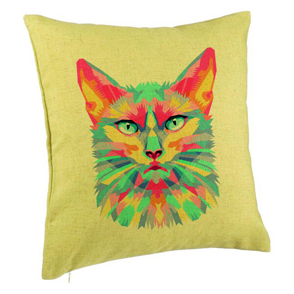 Perna Decorativa, Model Contrast Cat, 40x40 cm, Verde, Husa Detasabila, Burduf 5 Perna Decorativa