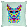 Perna Decorativa, Model Contrast Cat, 40x40 cm, Verde Menta, Husa Detasabila, Burduf 22 Perna Decorativa