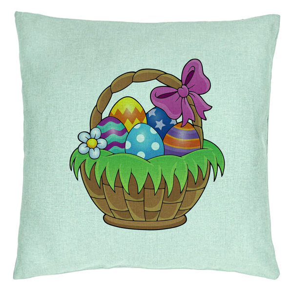 Perna Decorativa, Model Cos Pascal, 40x40 cm, Verde Menta, Husa Detasabila, Burduf 15 Perna Decorativa