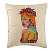 Perna Decorativa, Model Curly African, 40x40 cm, Bej, Husa Detasabila, Burduf 7 Perna Decorativa