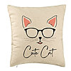 Perna Decorativa, Model Cute Cat, 40x40 cm, Bej, Husa Detasabila, Burduf 7 Perna Decorativa