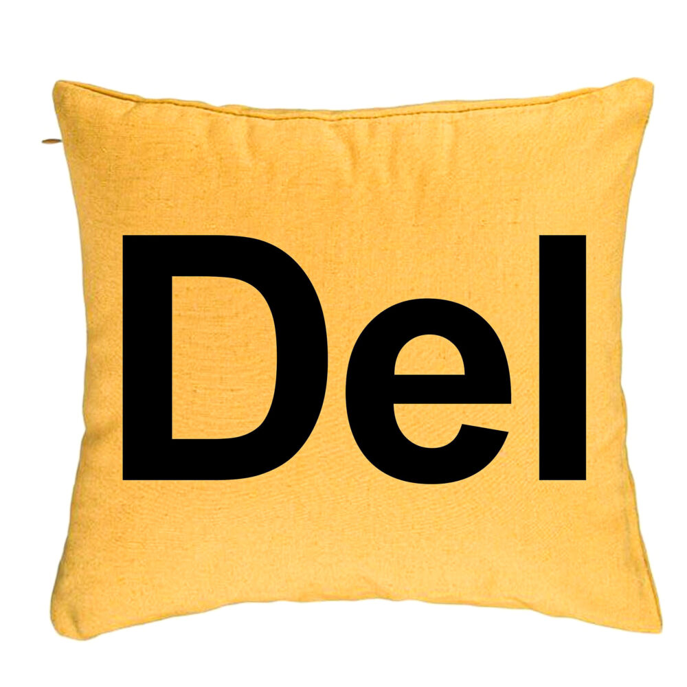 Perna Decorativa, Model Del, 40x40 cm, Galben, Husa Detasabila, Burduf 5 Perna Decorativa