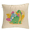 Perna Decorativa, Model Dinozaur Galben Verde, 40x40 cm, Bej, Husa Detasabila, Burduf 7 Perna Decorativa