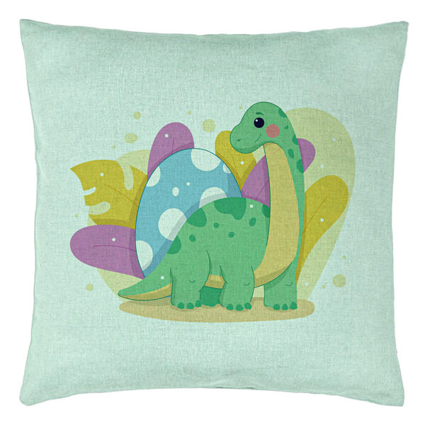 Perna Decorativa, Model Dinozaur Verde Menta Verde Menta, 40x40 cm, Verde Menta, Husa Detasabila, Burduf 15 Perna Decorativa