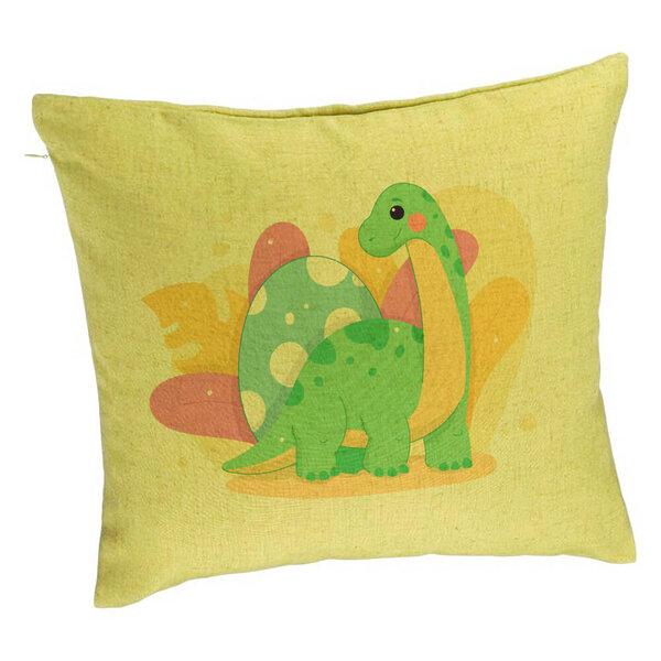 Perna Decorativa, Model Dinozaur Verde Verde, 40x40 cm, Verde, Husa Detasabila, Burduf 5 Perna Decorativa
