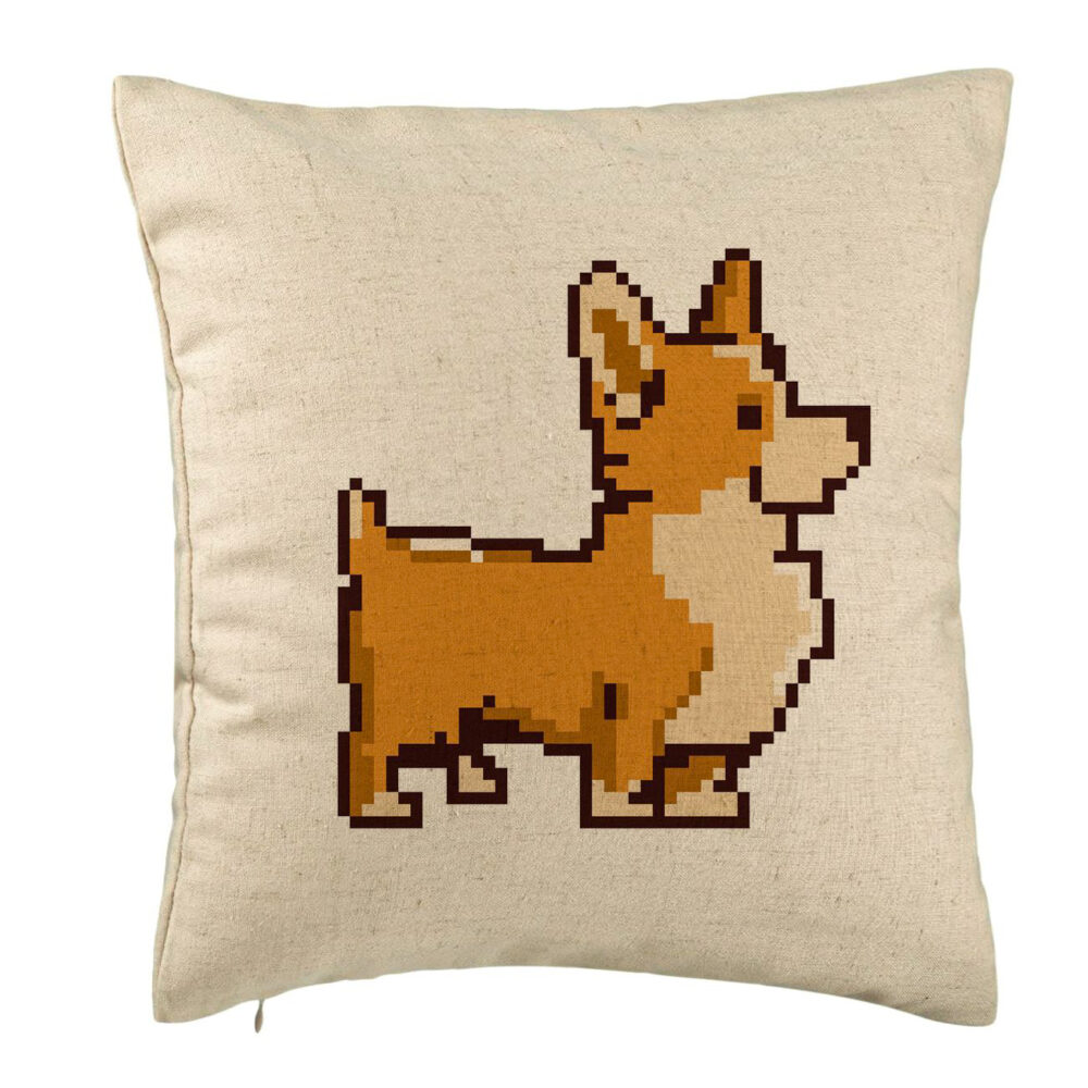 Perna Decorativa, Model Doggie, 40x40 cm, Bej, Husa Detasabila, Burduf 5 Perna Decorativa