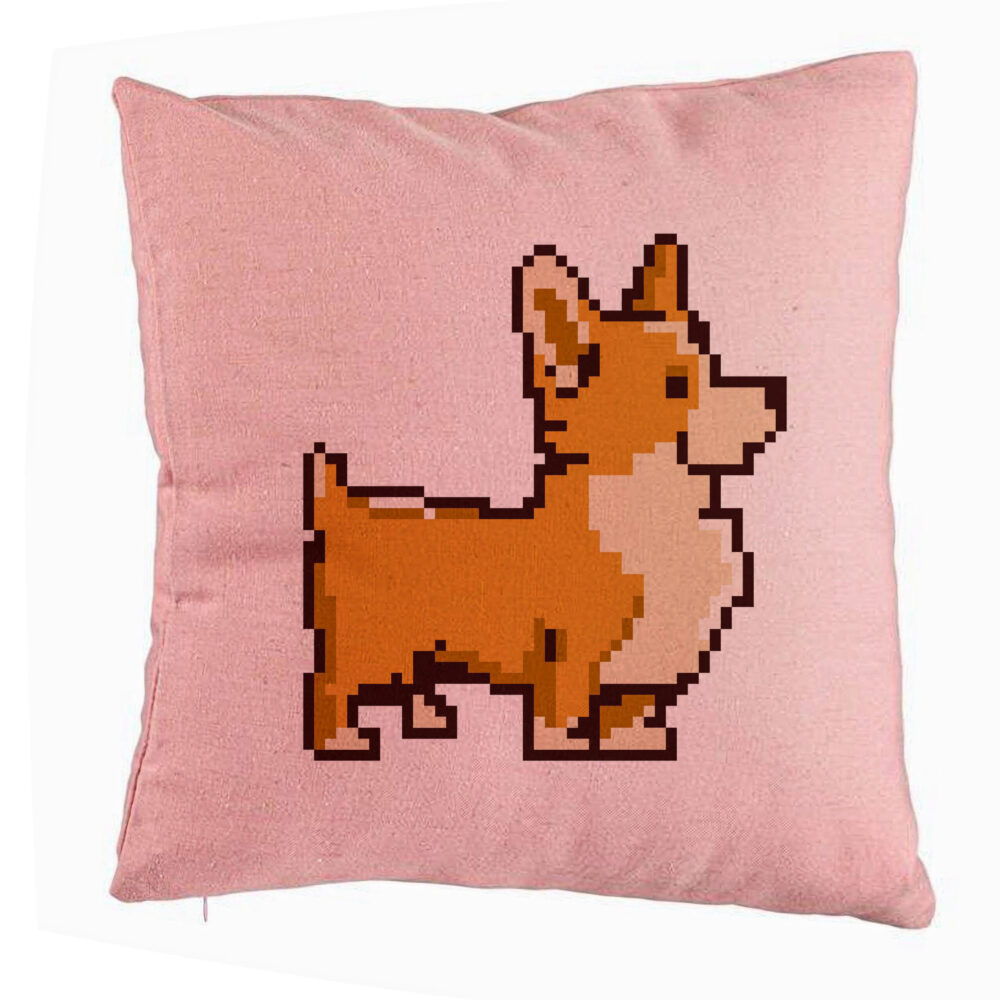 Perna Decorativa, Model Doggie, 40x40 cm, Roz, Husa Detasabila, Burduf 5 Perna Decorativa