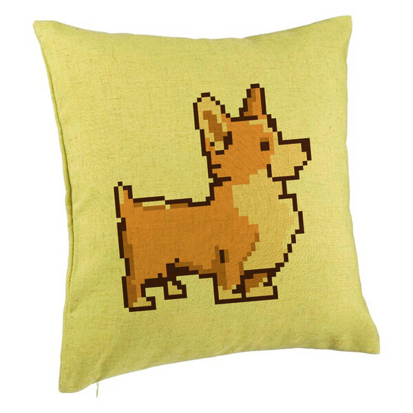Perna Decorativa, Model Doggie, 40x40 cm, Verde, Husa Detasabila, Burduf 5 Perna Decorativa