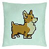 Perna Decorativa, Model Doggie, 40x40 cm, Verde Menta, Husa Detasabila, Burduf 22 Perna Decorativa