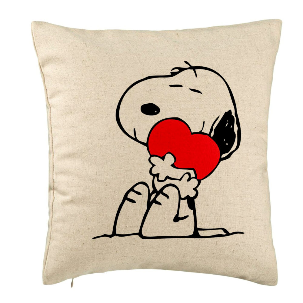 Perna Decorativa, Model Doggo Love, 40x40 cm, Bej, Husa Detasabila, Burduf 5 Perna Decorativa