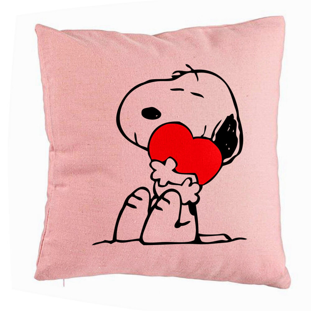 Perna Decorativa, Model Doggo Love, 40x40 cm, Roz, Husa Detasabila, Burduf 5 Perna Decorativa