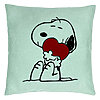 Perna Decorativa, Model Doggo Love, 40x40 cm, Verde Menta, Husa Detasabila, Burduf 22 Perna Decorativa