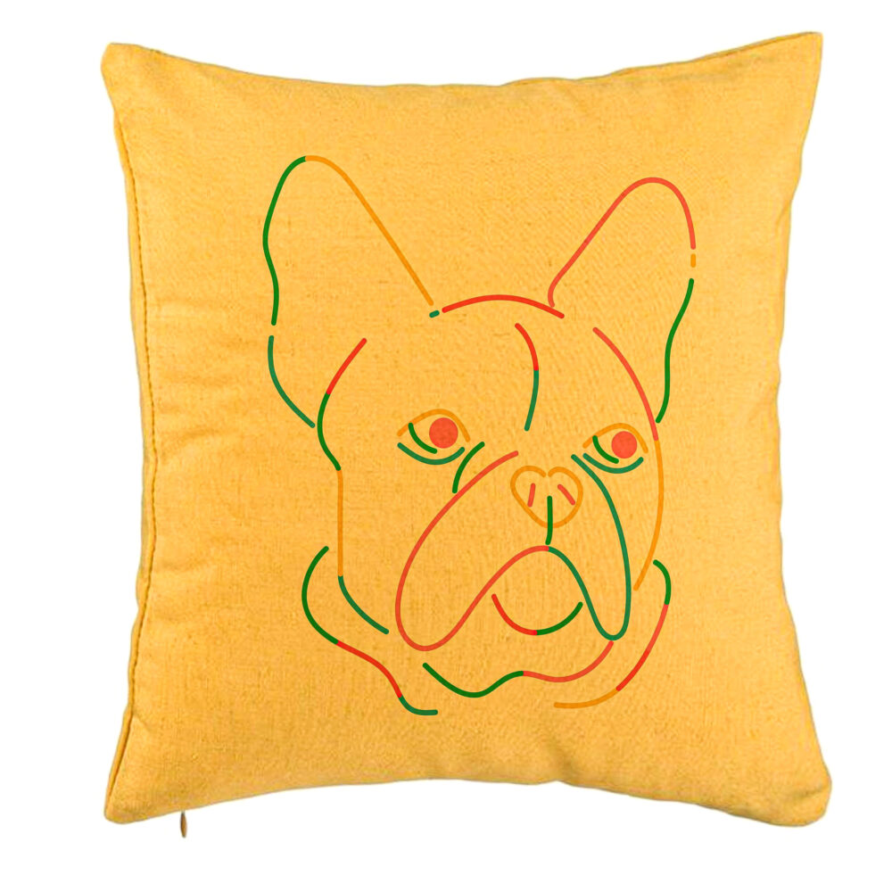 Perna Decorativa, Model Doggo MultiColor, 40x40 cm, Galben, Husa Detasabila, Burduf 5 Perna Decorativa