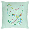 Perna Decorativa, Model Doggo MultiColor, 40x40 cm, Verde Menta, Husa Detasabila, Burduf 22 Perna Decorativa