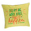 Perna Decorativa, Model Dream Big Work Hard Make it Happen, 40x40 cm, Verde, Husa Detasabila, Burduf 7 Perna Decorativa