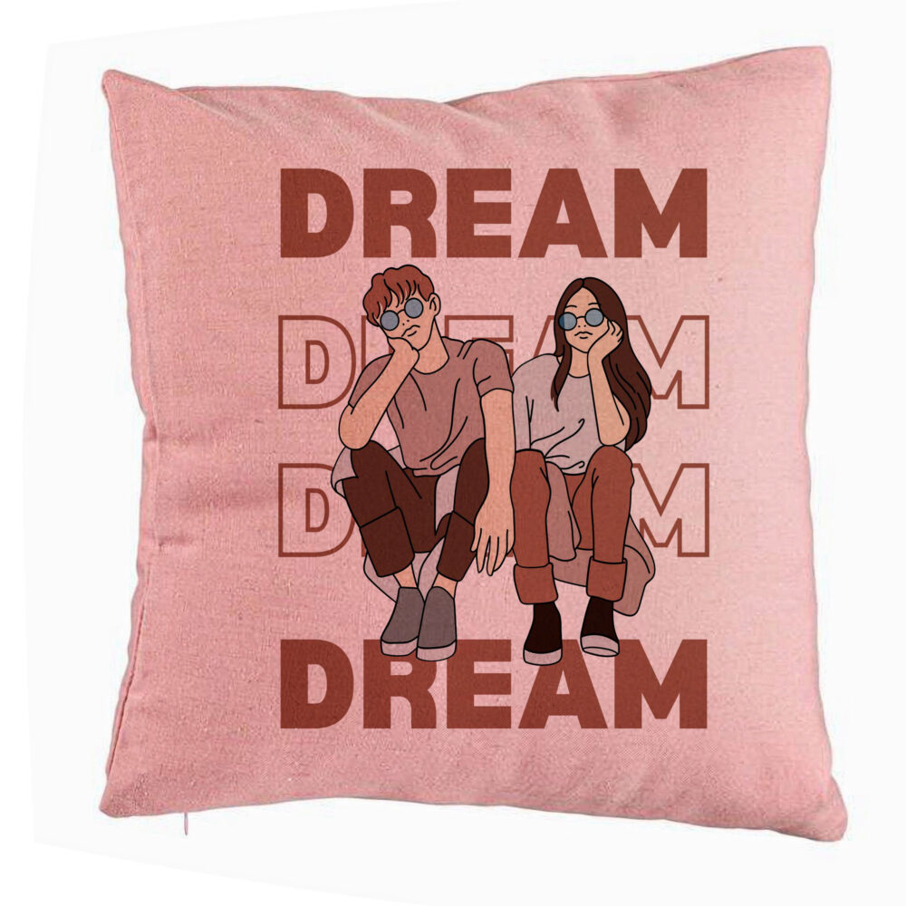 Perna Decorativa, Model Dream Friends, 40x40 cm, Roz, Husa Detasabila, Burduf 5 Perna Decorativa