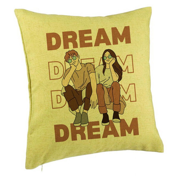 Perna Decorativa, Model Dream Friends, 40x40 cm, Verde, Husa Detasabila, Burduf 5 Perna Decorativa