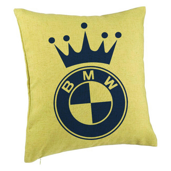 Perna Decorativa, Model Emblema BMW King, 40x40 cm, Verde, Husa Detasabila, Burduf 5 Perna Decorativa