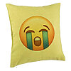 Perna Decorativa, Model Emoji Cry, 40x40 cm, Verde, Husa Detasabila, Burduf 7 Perna Decorativa