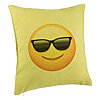 Perna Decorativa, Model Emoji Fata cu Ochelari, 40x40 cm, Verde, Husa Detasabila, Burduf 7 Perna Decorativa