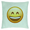 Perna Decorativa, Model Emoji Fericit, 40x40 cm, Verde Menta, Husa Detasabila, Burduf 22 Perna Decorativa